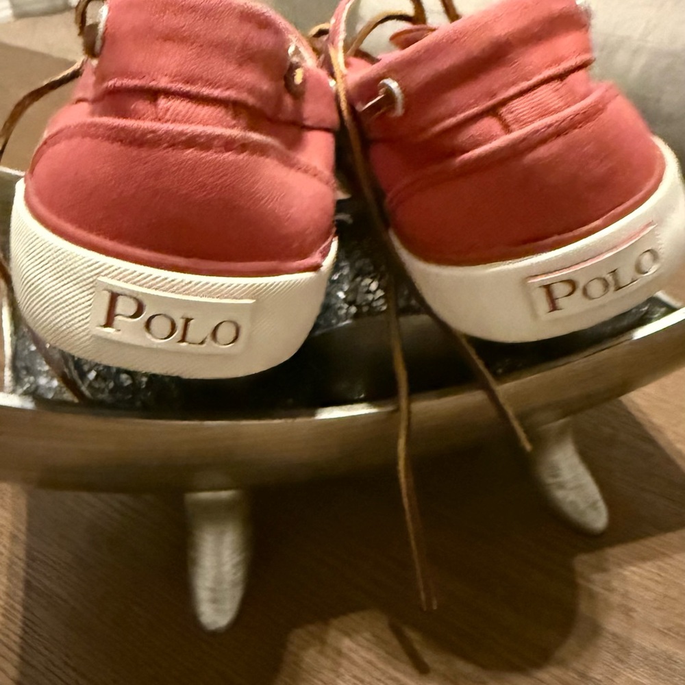 Polo by Ralph Lauren Coral Canvas Boat Shoes with Leather Laces - Picture 4 of 7